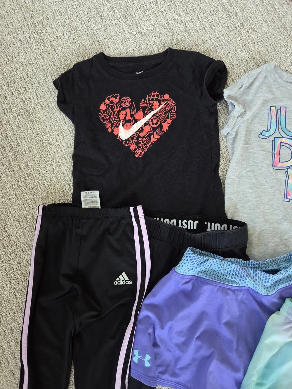 Nike, Adidas, and Under Armour Girls Athletic Clothing Lot